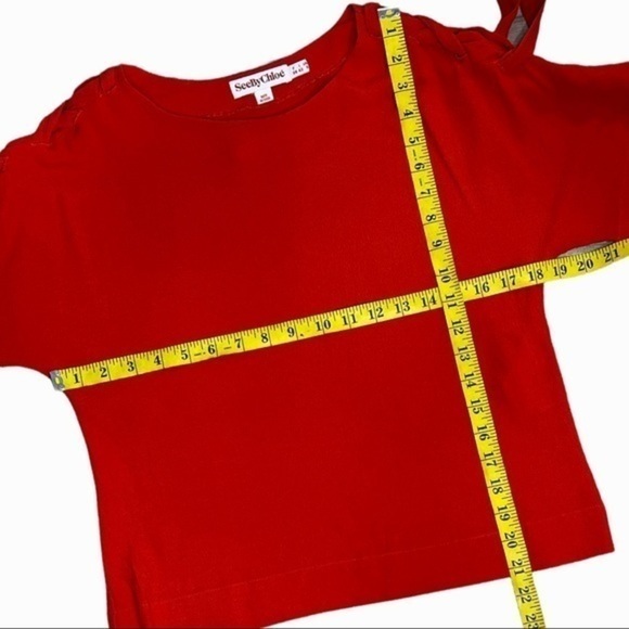 See by Chloe red lace up sleeve top size 6 - Picture 7 of 9